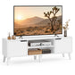 VASAGLE Mid Century TV Stand with Adjustable Shelf for 65 Inch TV – White
