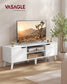 VASAGLE Mid Century TV Stand with Adjustable Shelf for 65 Inch TV – White