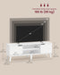 VASAGLE Mid Century TV Stand with Adjustable Shelf for 65 Inch TV – White