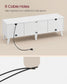 VASAGLE Mid Century TV Stand with Adjustable Shelf for 65 Inch TV – White