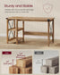VASAGLE Computer Desk Home Office Desk with Storage Shelves On Right or Left Honey Brown