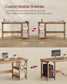 VASAGLE Computer Desk Home Office Desk with Storage Shelves On Right or Left Honey Brown
