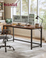 VASAGLE Particleboard Gaming Table with Steel Frame – Rustic Brown, Matte Black