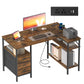 VASAGLE L Shaped Computer Desk with Drawers – Rustic Brown and Matte Black – 47.2 x 31.5 x 29.9 inch