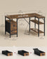 VASAGLE L Shaped Computer Desk with Drawers – Rustic Brown and Matte Black – 47.2 x 31.5 x 29.9 inch