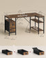 VASAGLE L Shaped Computer Desk with Drawers – Rustic Brown and Matte Black – 53.1 x 31.5 x 29.9 inch