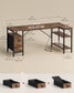 VASAGLE L Shaped Computer Desk with Drawers – Rustic Brown and Matte Black – 63 x 31.5 x 29.9 inch