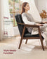 VASAGLE Accent Chair, PU Leather, Button Tufted, Black