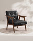 VASAGLE Accent Chair, PU Leather, Button Tufted, Black