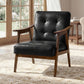 VASAGLE Accent Chair, PU Leather, Button Tufted, Black