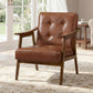 VASAGLE PU Leather Accent Chair for Living Room Bedroom or Office – Brown