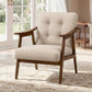 VASAGLE Accent Chair, Button Tufted, Thick Cushion, Beige
