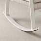 SONGMICS HOME Sencillo Outdoor Steel Rocking Chair, Bone Color – Cloud White, Light Teak