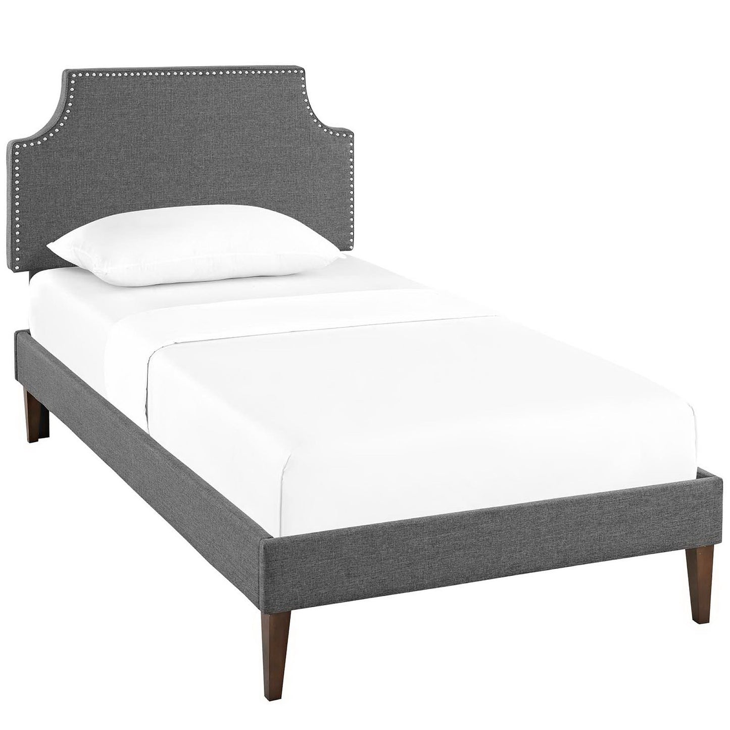 Laura Fabric Twin Platform Bed with Squared Tapered Legs by Modway MOD-5596