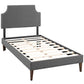 Laura Fabric Twin Platform Bed with Squared Tapered Legs by Modway MOD-5596