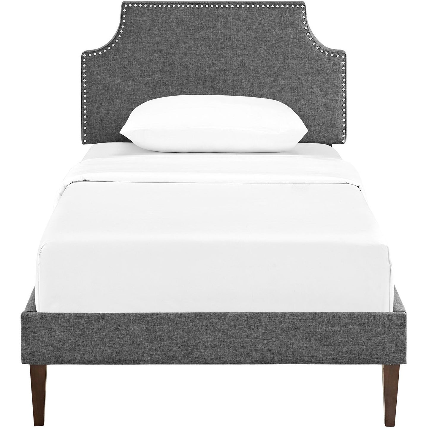 Laura Fabric Twin Platform Bed with Squared Tapered Legs by Modway MOD-5596