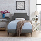 Laura Fabric Twin Platform Bed with Squared Tapered Legs by Modway MOD-5596