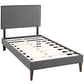 Camille Fabric Twin Platform Bed with Squared Tapered Legs by Modway MOD-5598