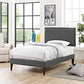 Camille Fabric Twin Platform Bed with Squared Tapered Legs by Modway MOD-5598