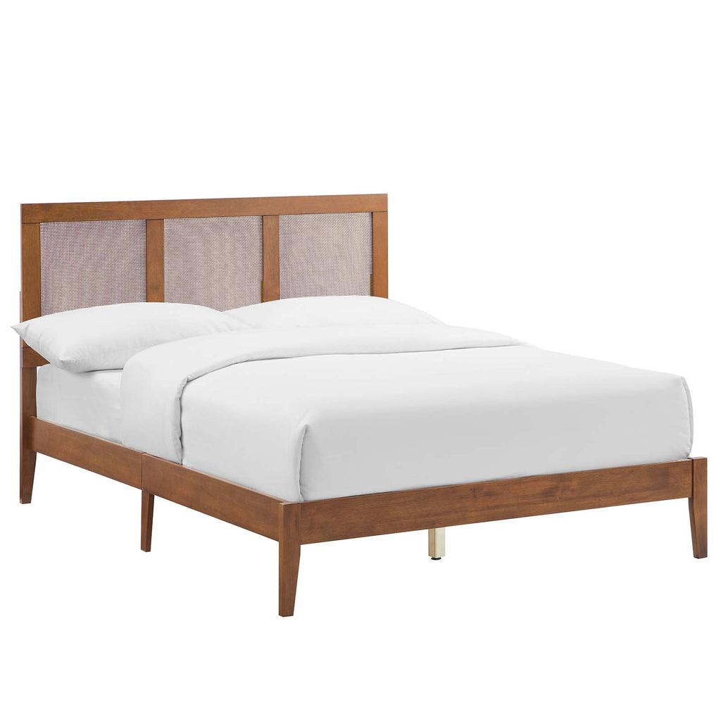 Modway Sirocco Rattan and Wood Platform Bed