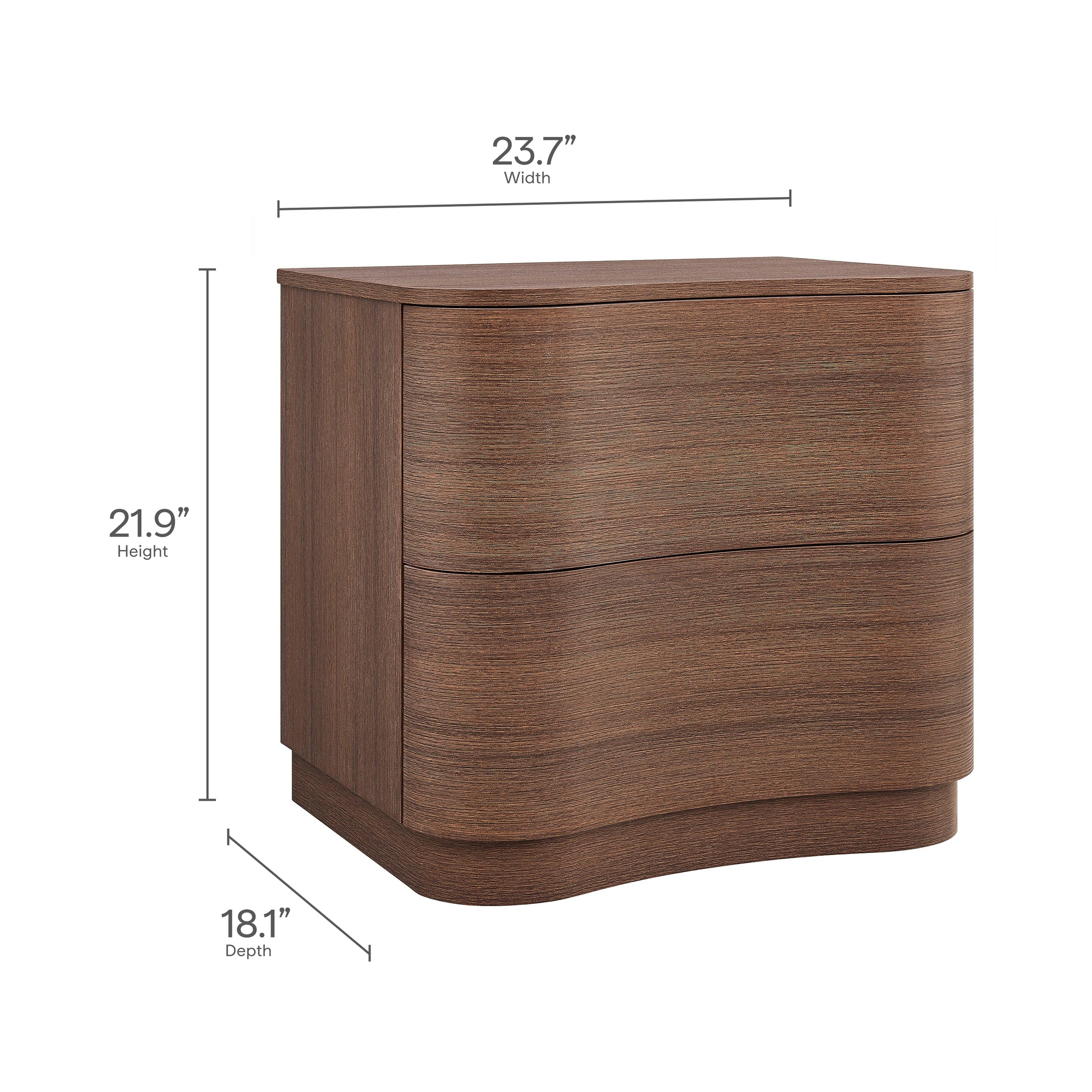 Mirae 2-Drawer Curved Nightstand by Modway MOD-7232 FredCo