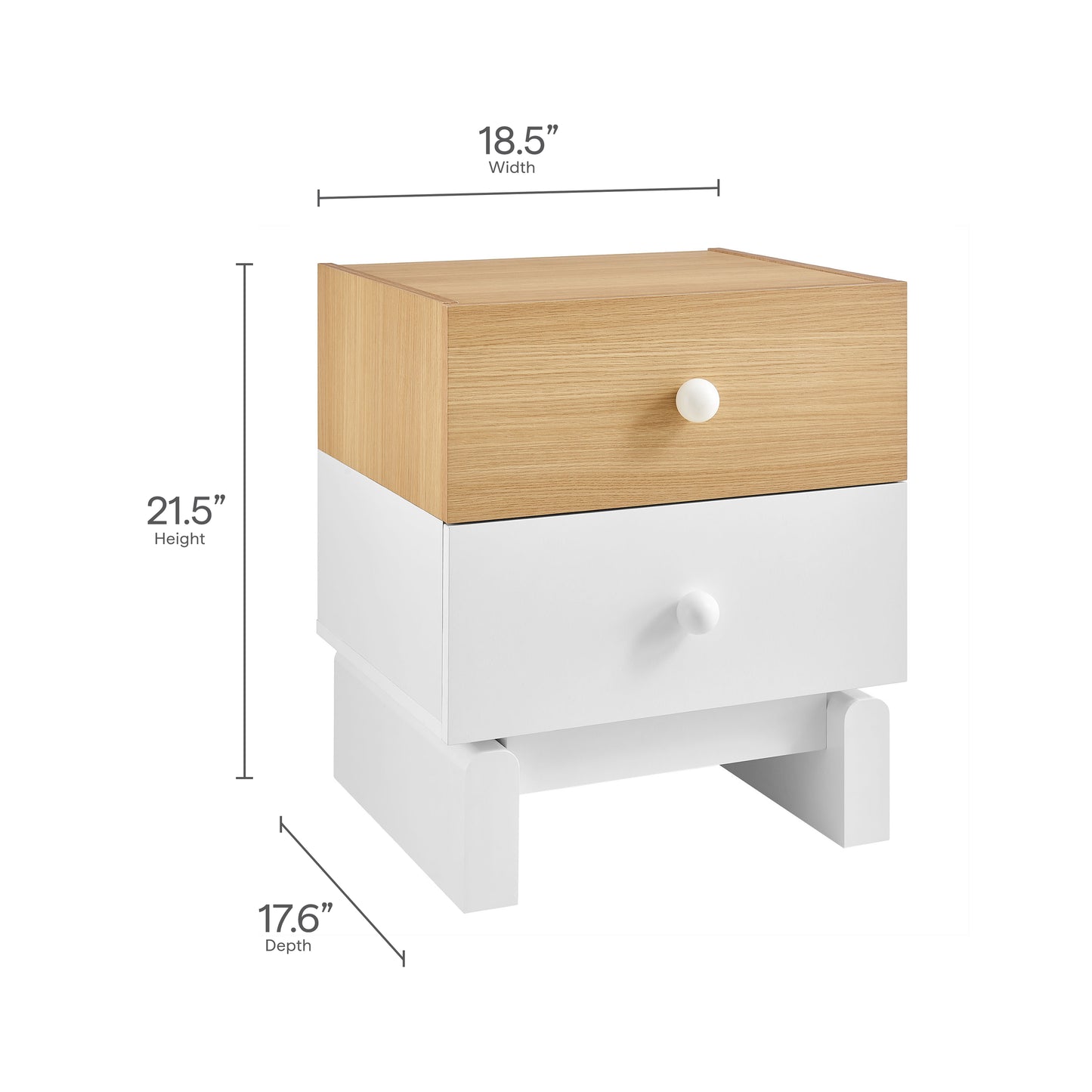 Nolia 2-Drawer Color Block Nightstand by Modway MOD-7238 FredCo