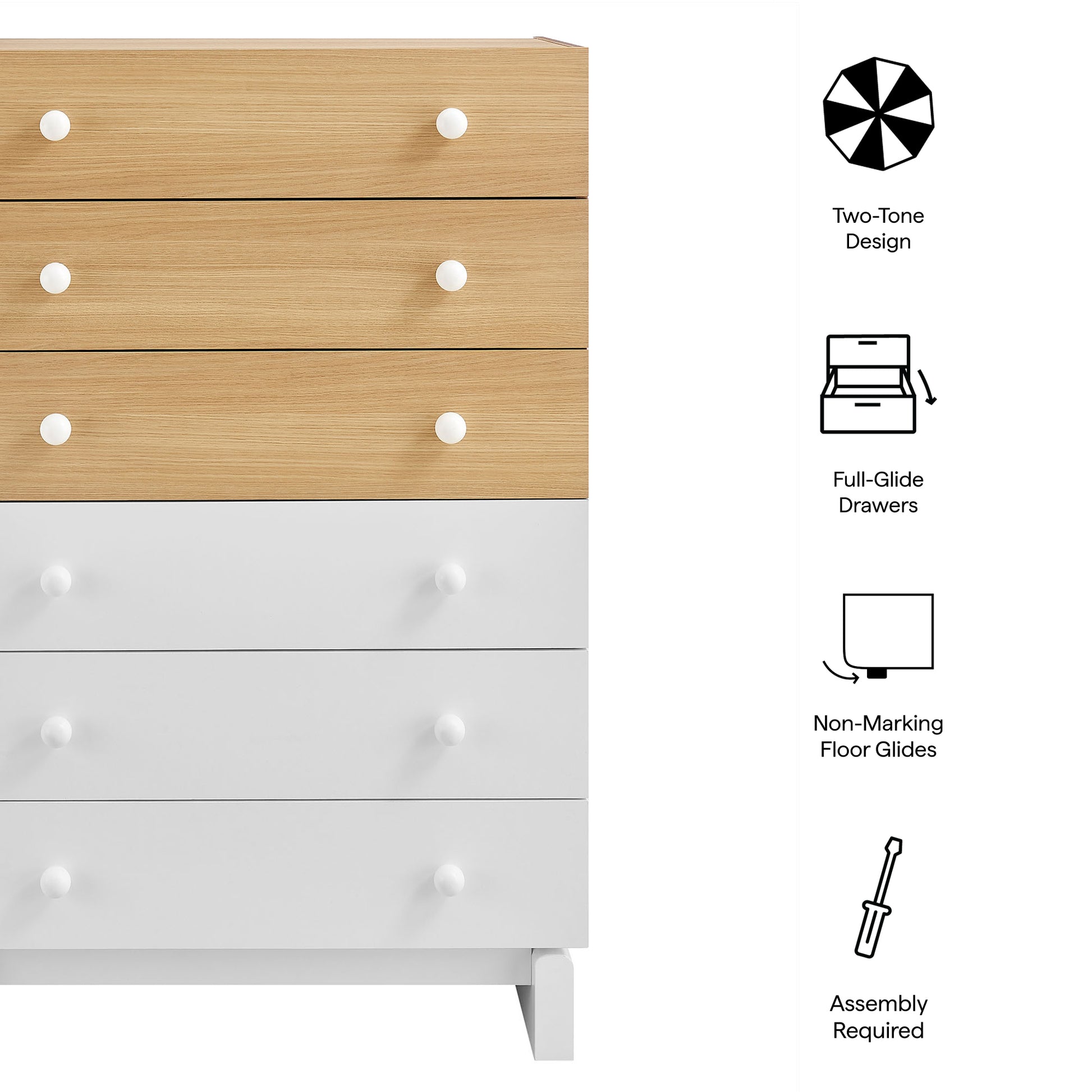 Nolia 6-Drawer Color Block Dresser Chest by Modway MOD-7240 FredCo