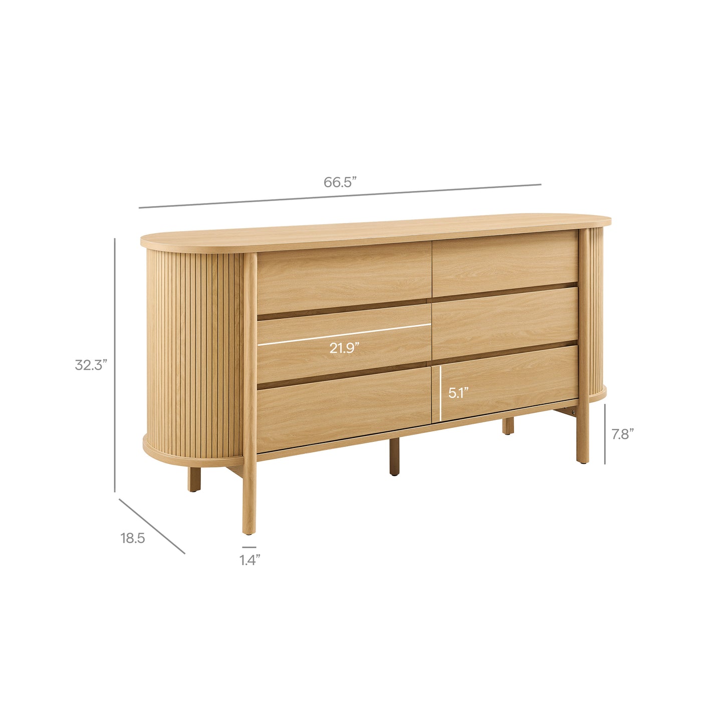 Cadence 6-Drawer Curved Dresser by Modway MOD-7242 FredCo