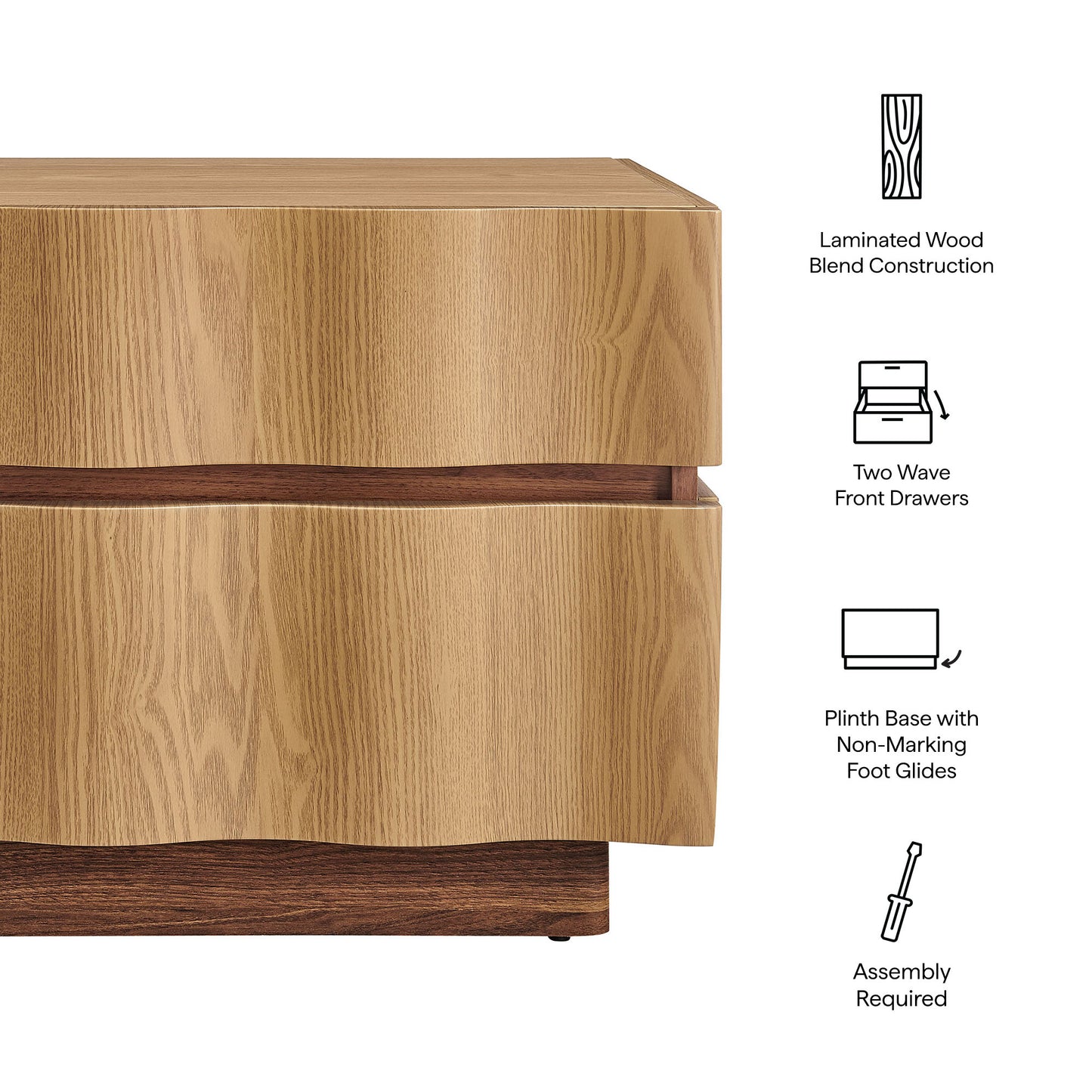 Isola 2 Drawer Nightstand by Modway MOD-7243 FredCo