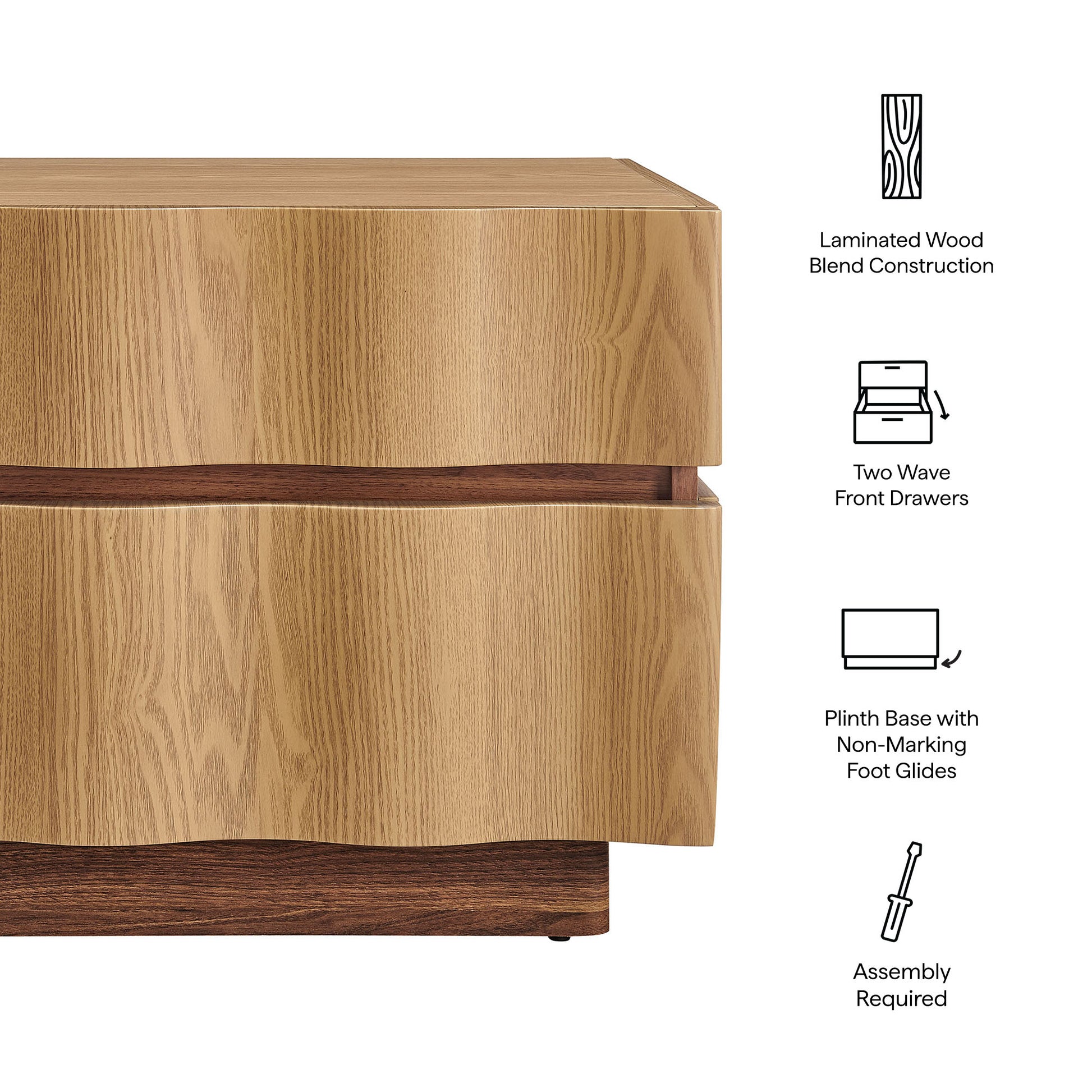 Isola 2 Drawer Nightstand by Modway MOD-7243 FredCo