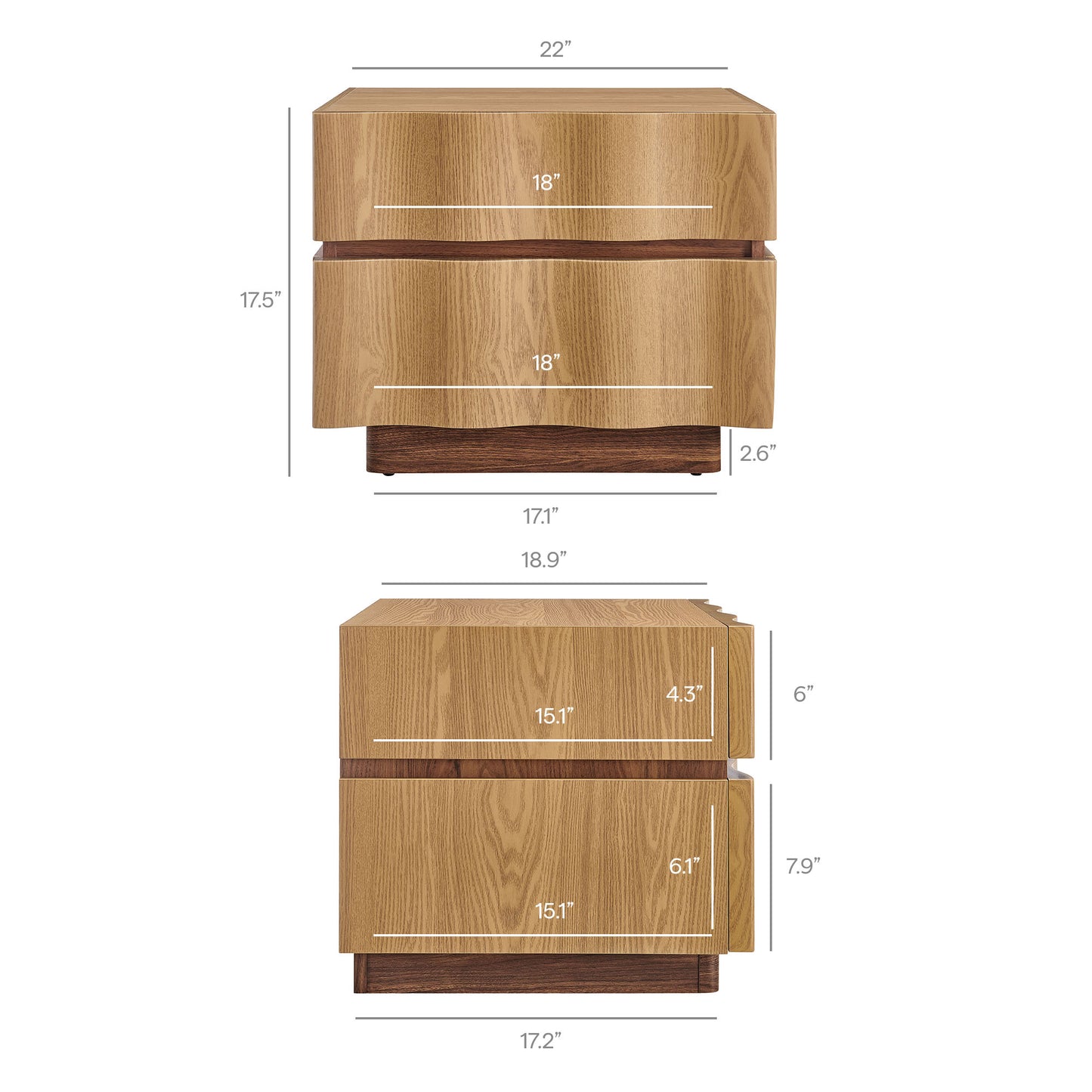 Isola 2 Drawer Nightstand by Modway MOD-7243 FredCo