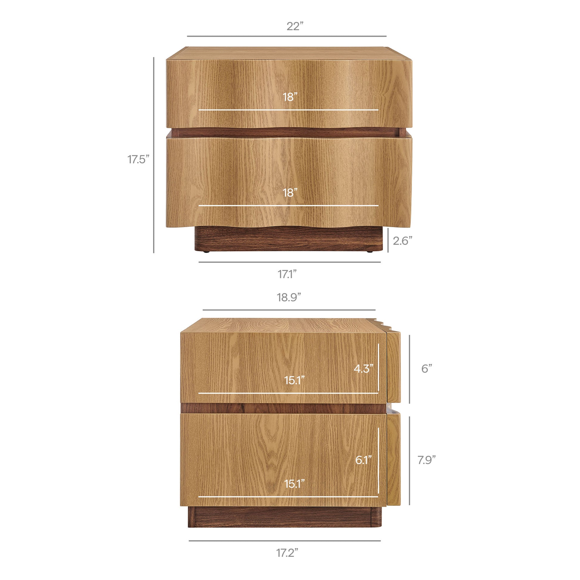 Isola 2 Drawer Nightstand by Modway MOD-7243 FredCo