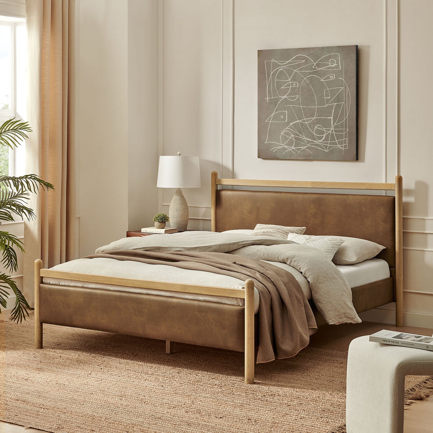 Ginny Full Size Vegan Leather Platform Bed Frame by Modway MOD-7247