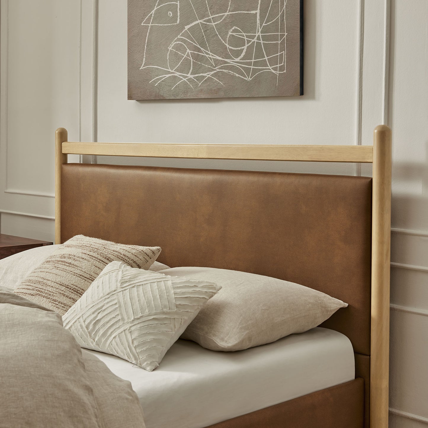 Ginny King Size Vegan Leather Platform Bed Frame by Modway MOD-7251