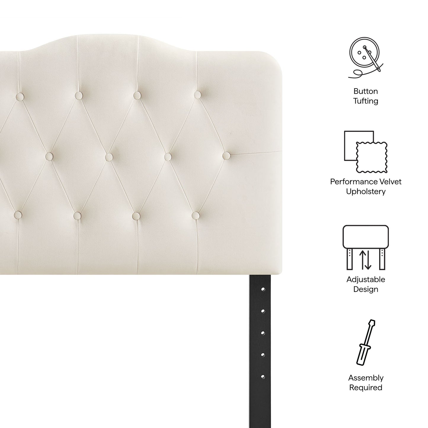 Annabel Stain-Resistant Performance Velvet Twin Headboard by Modway MOD-7264