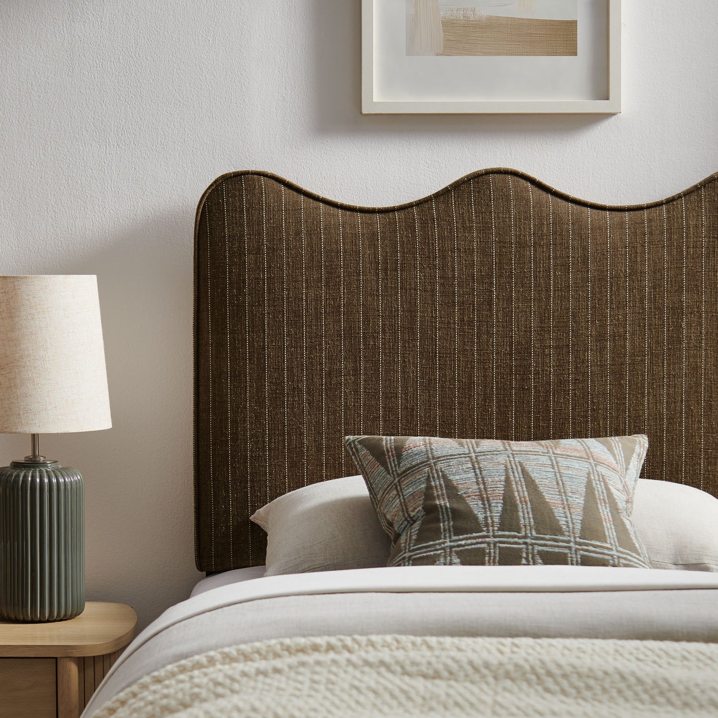 Athena Striped Fabric Upholstered Twin Size Headboard by Modway MOD-7290