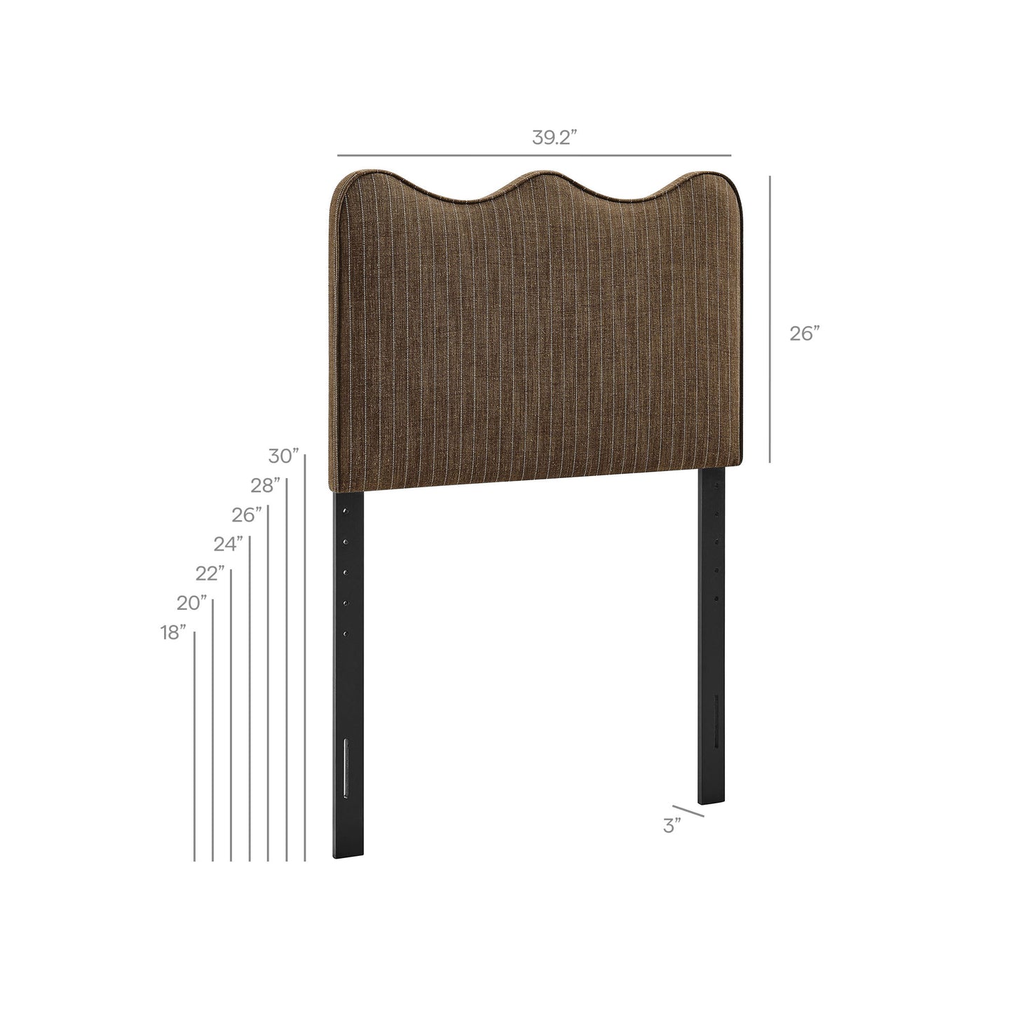 Athena Striped Fabric Upholstered Twin Size Headboard by Modway MOD-7290