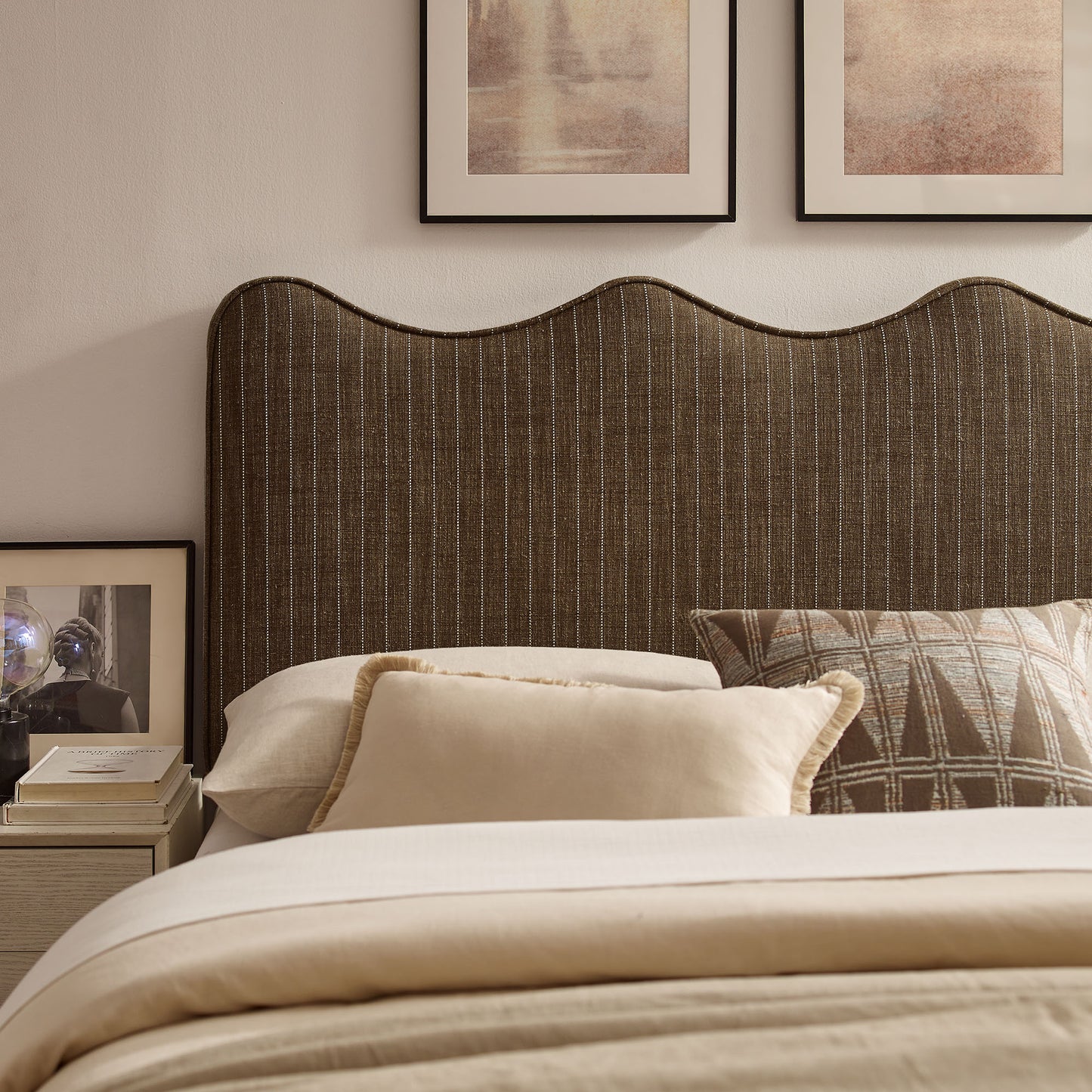 Athena Striped Fabric Upholstered Full Size Headboard by Modway MOD-7292