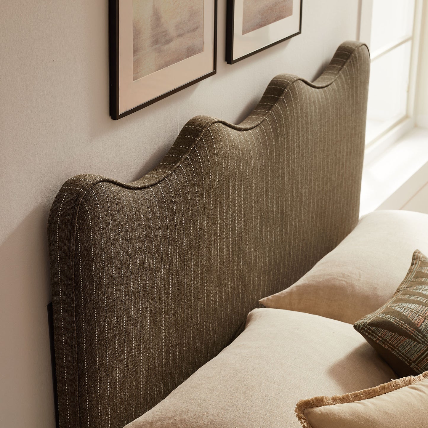Athena Striped Fabric Upholstered King Size Headboard by Modway MOD-7296