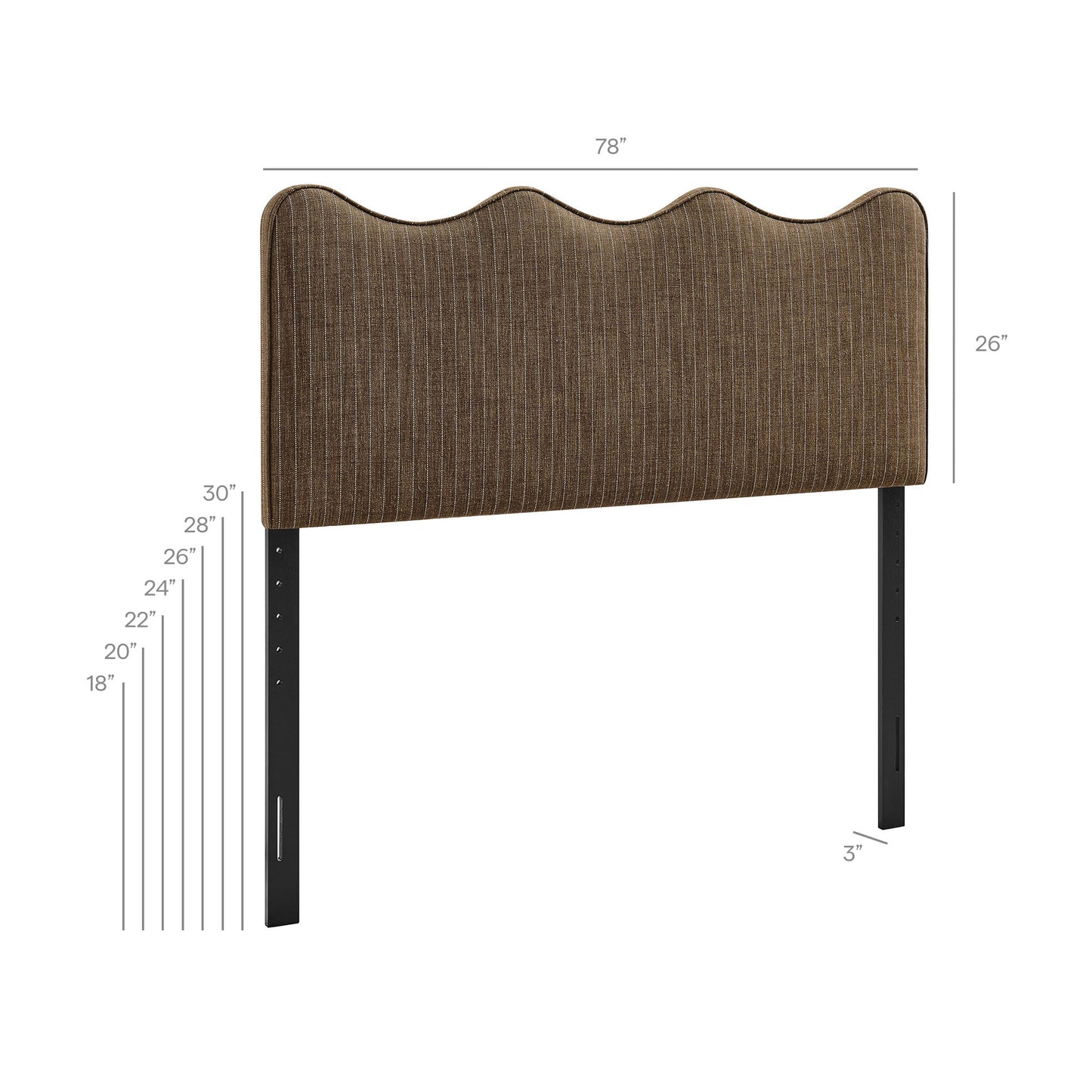 Athena Striped Fabric Upholstered King Size Headboard by Modway MOD-7296