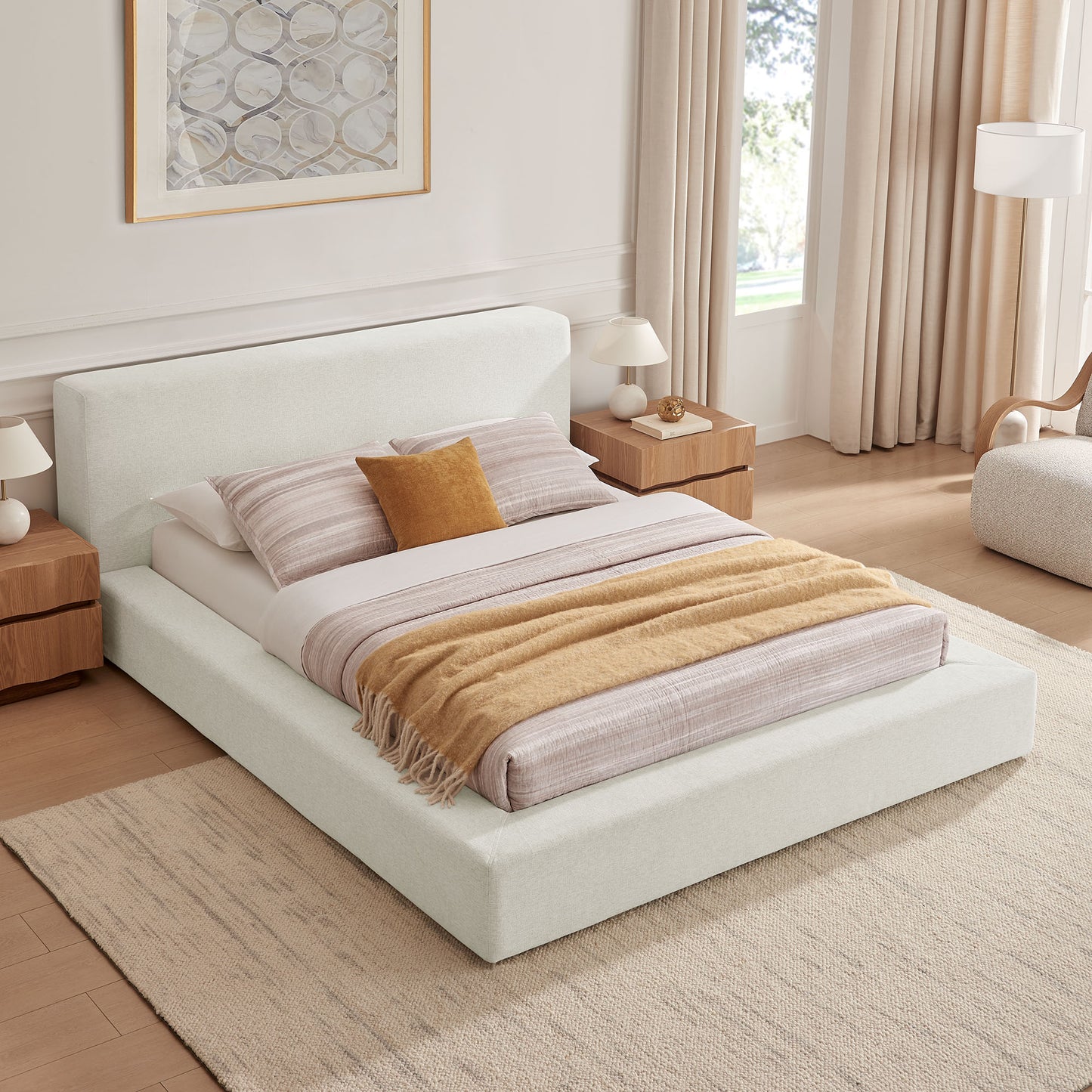 Luma Chenille Upholstered Queen Platform Bed Frame by Modway MOD-7305