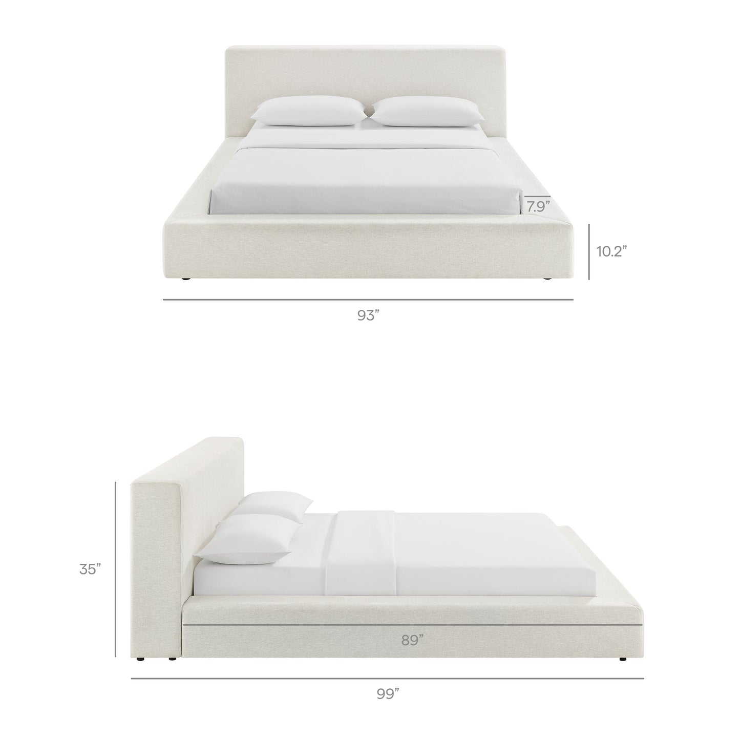 Luma Chenille Upholstered King Platform Bed Frame by Modway MOD-7306