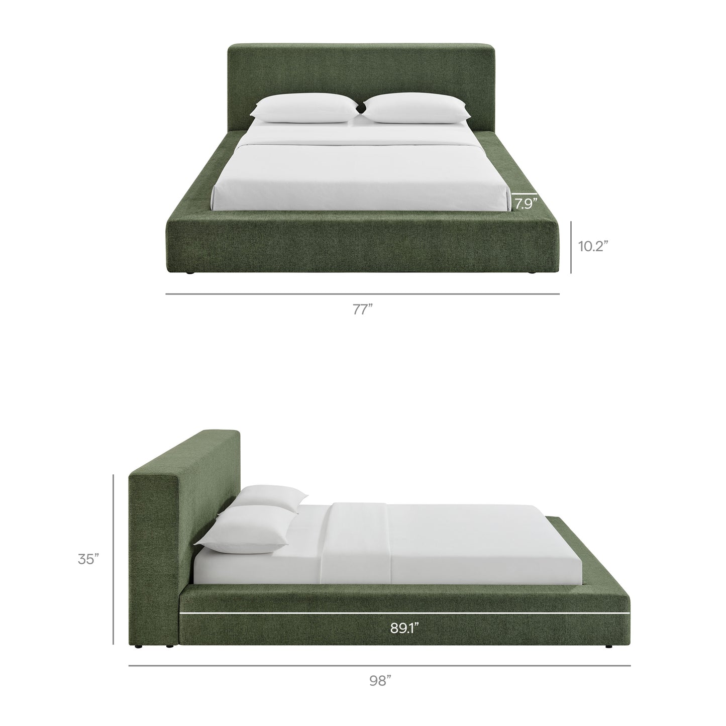Luma Chenille Upholstered Queen Platform Bed Frame by Modway MOD-7307