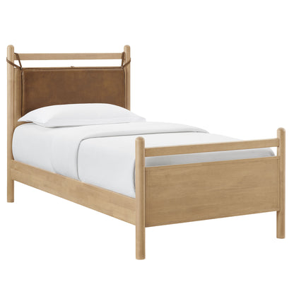 Leni Twin Size Vegan Leather and Wood Platform Bed Frame by Modway MOD-7310
