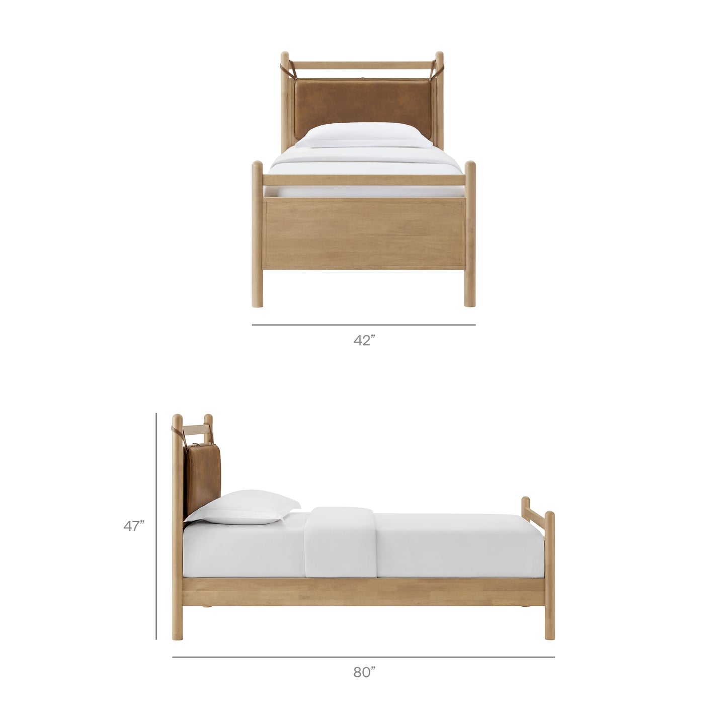 Leni Twin Size Vegan Leather and Wood Platform Bed Frame by Modway MOD-7310