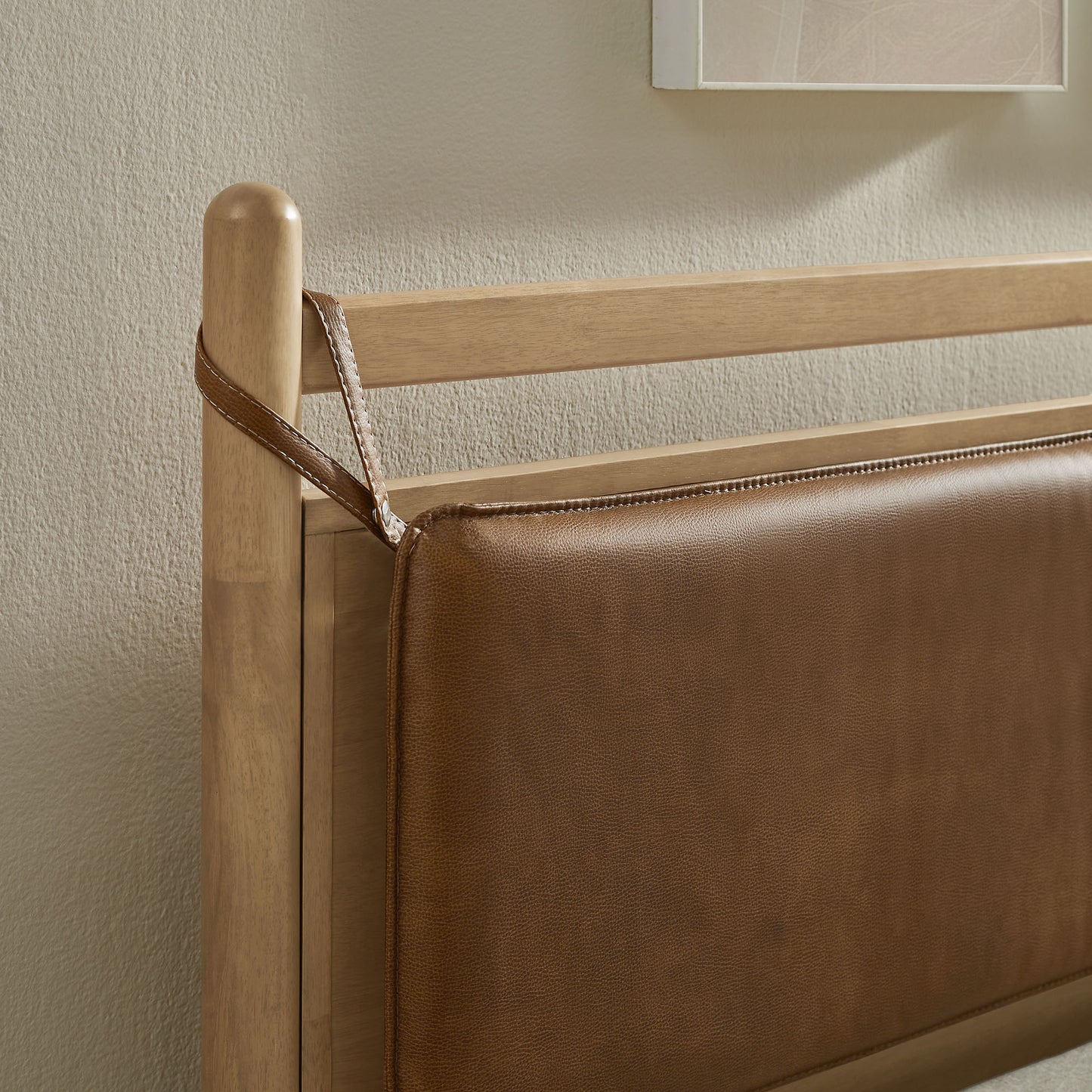 Leni Queen Size Vegan Leather and Wood Platform Bed Frame by Modway MOD-7314