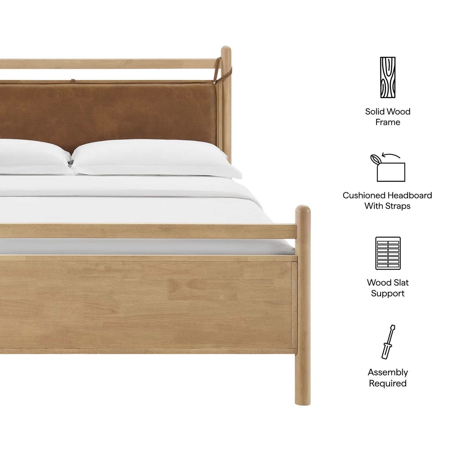 Leni Queen Size Vegan Leather and Wood Platform Bed Frame by Modway MOD-7314