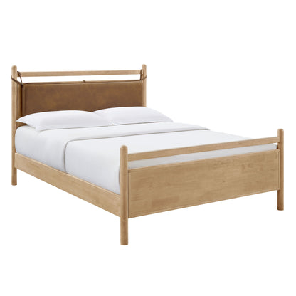 Leni King Size Vegan Leather and Wood Platform Bed Frame by Modway MOD-7316