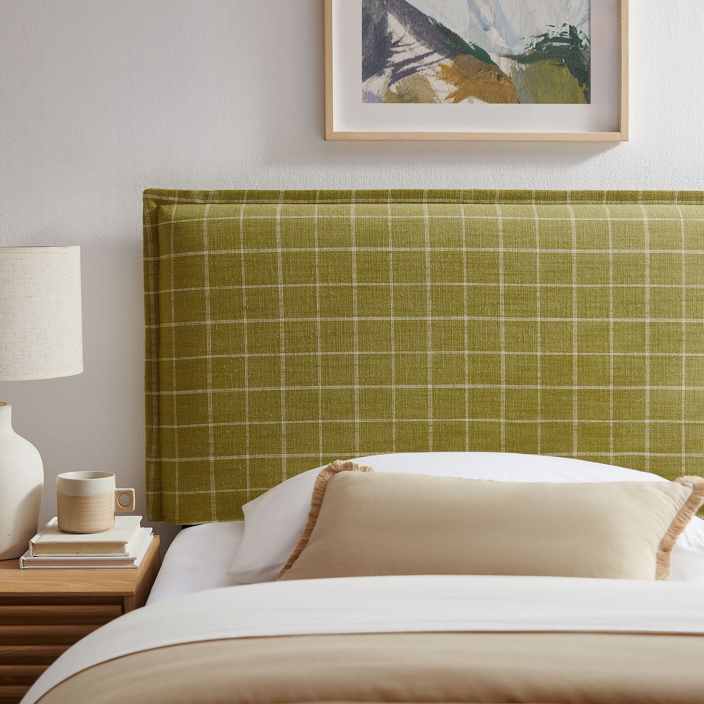 Camille Checkered Linen Blend Twin Size Headboard by Modway MOD-7319