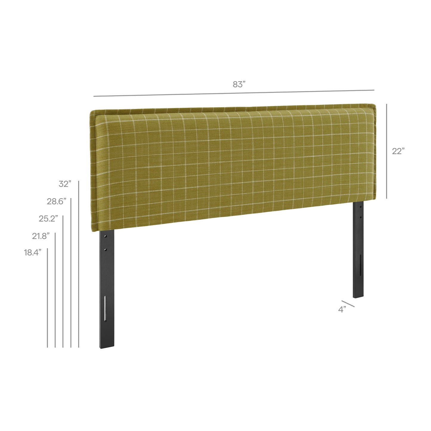 Camille Checkered Linen Blend King Size Headboard by Modway MOD-7328